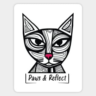 Funny Cat Pun Paws & Reflect Magnet